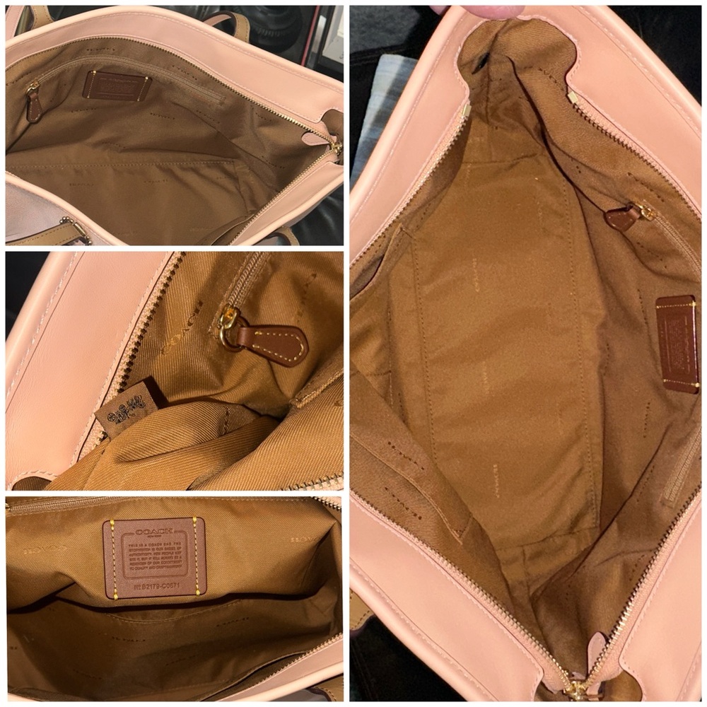 COACH Horse & Carriage Jacquard City Tote w/Leather Trim in Blush Pink, NWOT - Picture 13 of 16